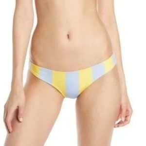 Solid & Striped Elle Bikini Bottoms In Light Blue/ Tweety Stripe Size Small